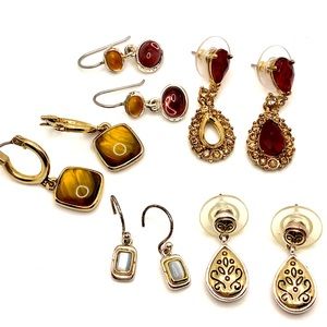 🤎MONET🤎 ALL SIGNED ✨ Lot Five Earrings Vintage Estate Jewelry  ✨F011